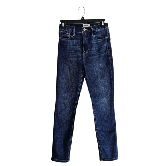 Frame Denim Ali High Rise Cigarette Blue Skinny Jeans 25 Preowned - Picture 1 of 9